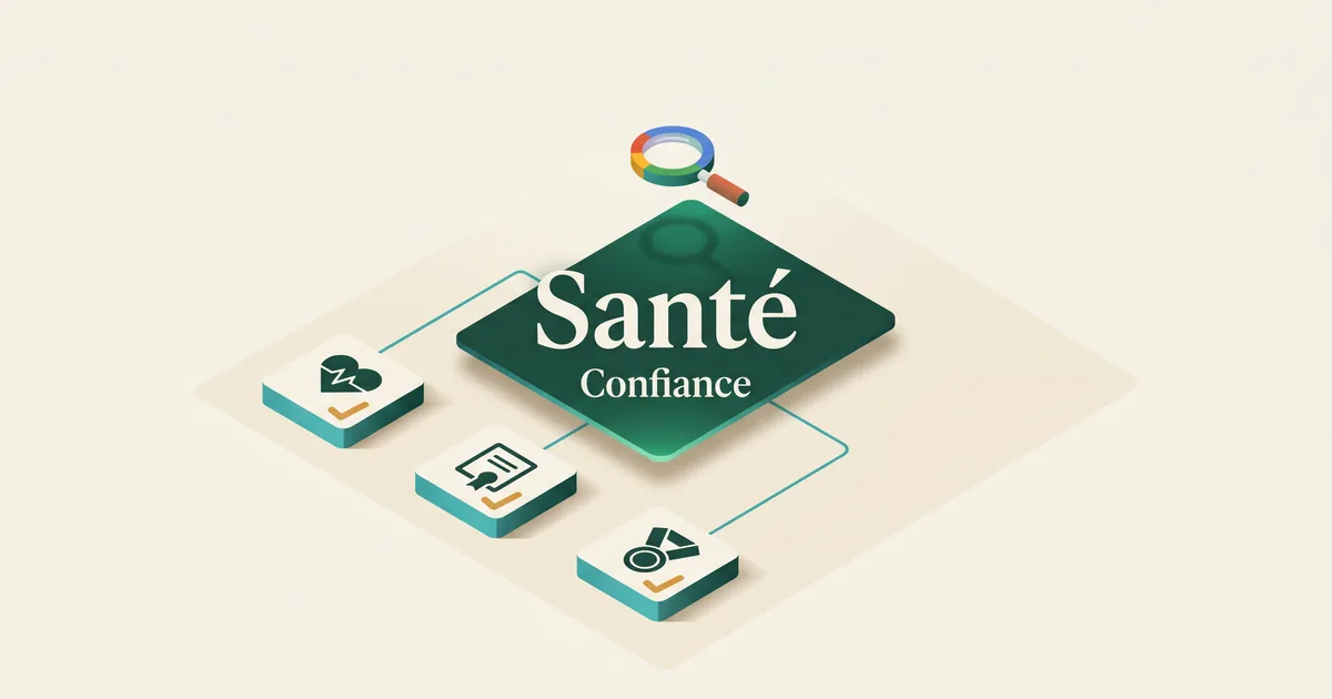 Blocs de preuves isométriques (santé, lignées, suivi) reliés aux pages d'un élevage canin.